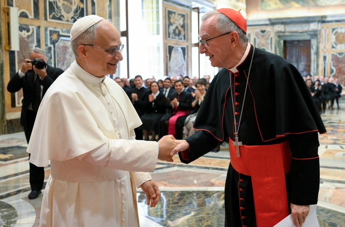 Tornielli's tweet image. The Israeli Embassy issued a statement against Cardinal Parolin for yesterday&apos;s interview, saying that it risks undermining peace efforts. When asked about this, Pope Leo said: “The cardinal expressed the Holy See&apos;s opinion very well.