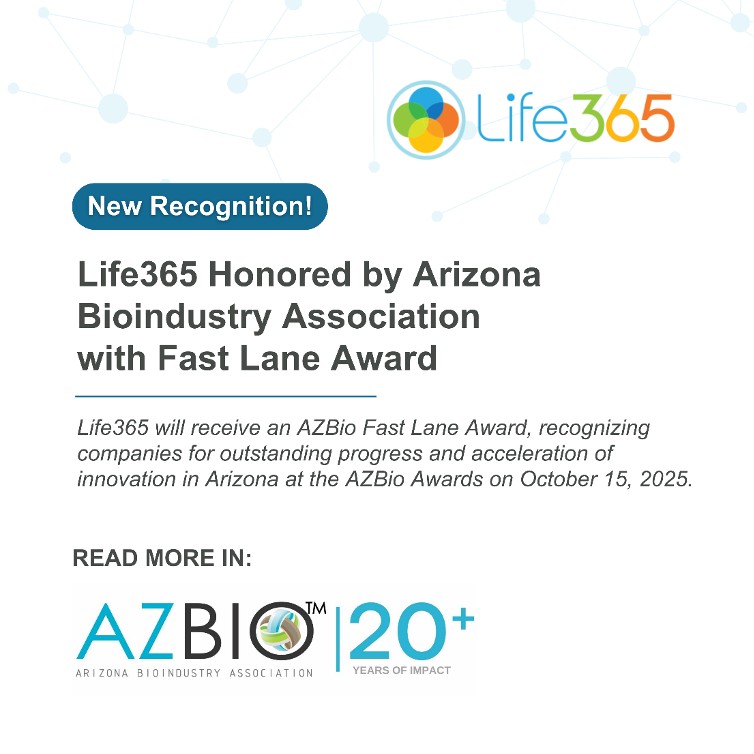 Life365Inc's tweet image. We’re honored to receive the AZBio Fast Lane Award! 🚀 Recognizing our rapid growth and innovation in making virtual care more accessible and engaging for patients. 

🔗 Read more: azbio.org/life365-honore…

#RemotePatientMonitoring #DigitalHealth #Virtualcare