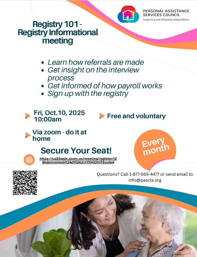 pasc_la's tweet image. Make sure a difference in someone’s life and get paid for it! That’s where you come in! We need great people, like you, to help with daily living activities and domestic services so people can remain independent. To register, please go to the link bit.ly/42ruKAb.
#PASC