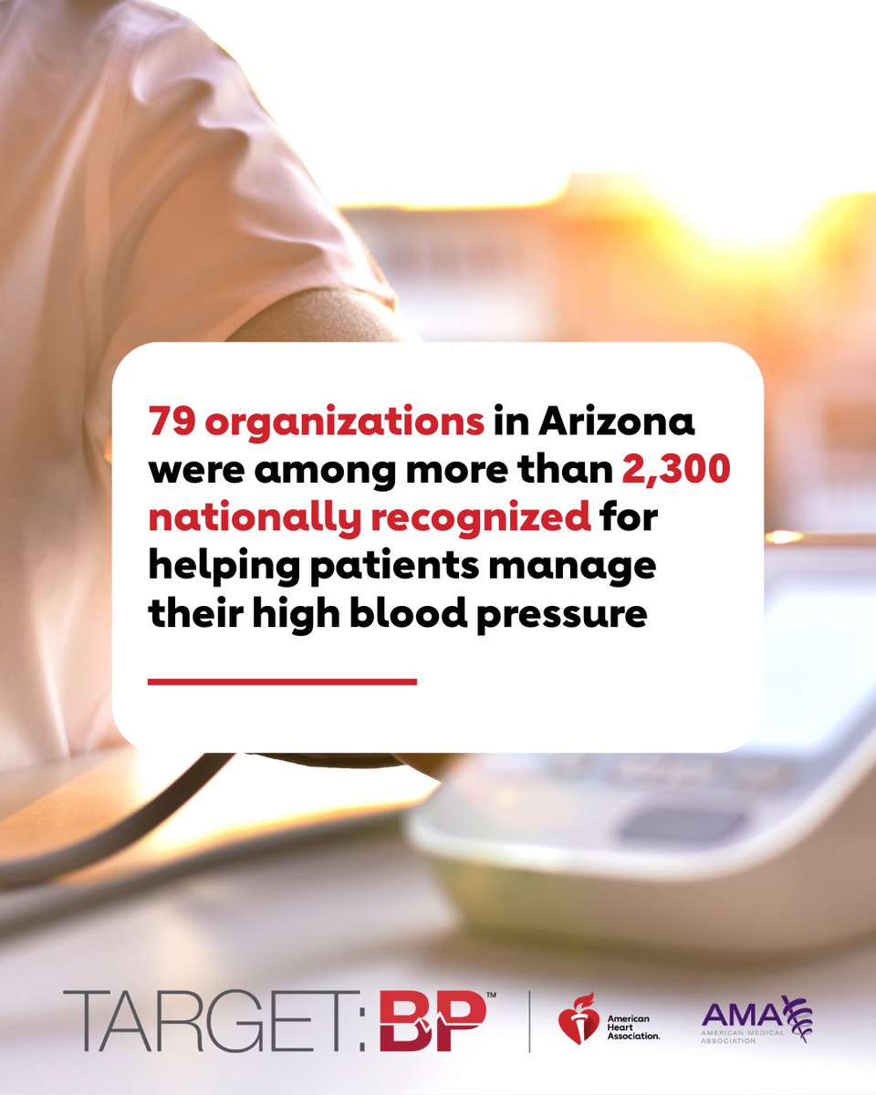 Congratulations to the more than 2,300 organizations across the nation — including 79 in Arizona recognized with #TargetBP achievement awards for their commitment to improving management of high blood pressure. 

See the full list of organizations here: spr.ly/6018AUSza