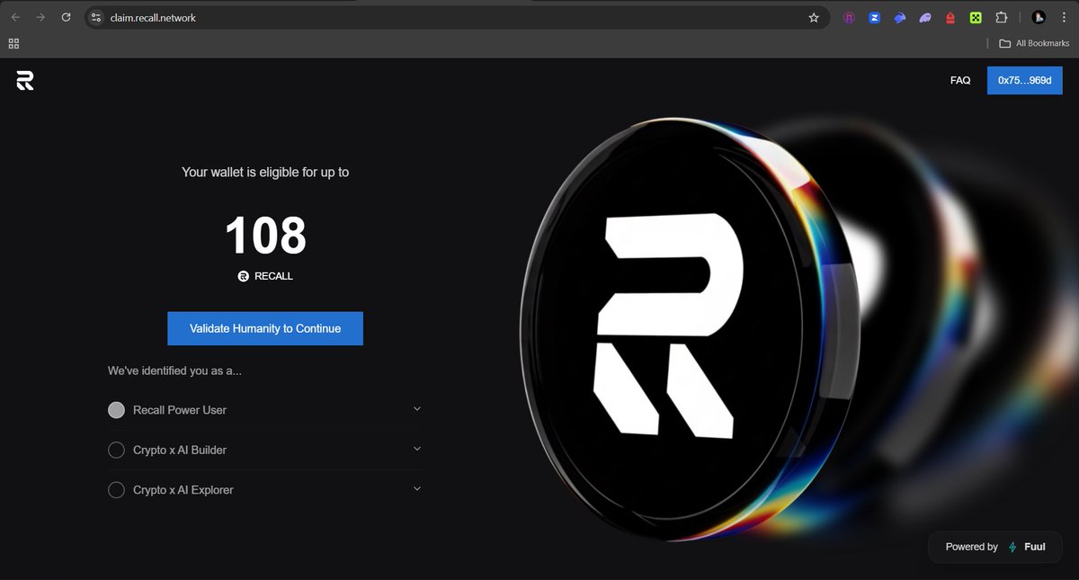 asmoabdullah's tweet image. Finally, after watching countless airdrops come and go without qualifying for a single one, i am eligible for the @recallnet drop
Been a long wait, bros. 
Let’s see if it’s just peanuts or something worth the hype. 😂 

If you’re in too, you’ll need at least a 20 Gitcoin Passport…
