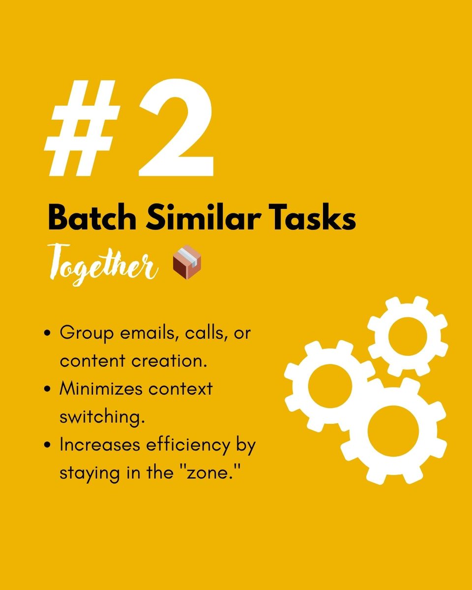 StudWtNotion's tweet image. Stop being busy, start being productive. 🛑 These 2 quick hacks—Pomodoro &amp;amp; Batching—changed how I work. Watch the 15-second breakdown. Retweet if you need this!

#productivity #workhacks #timemanagement