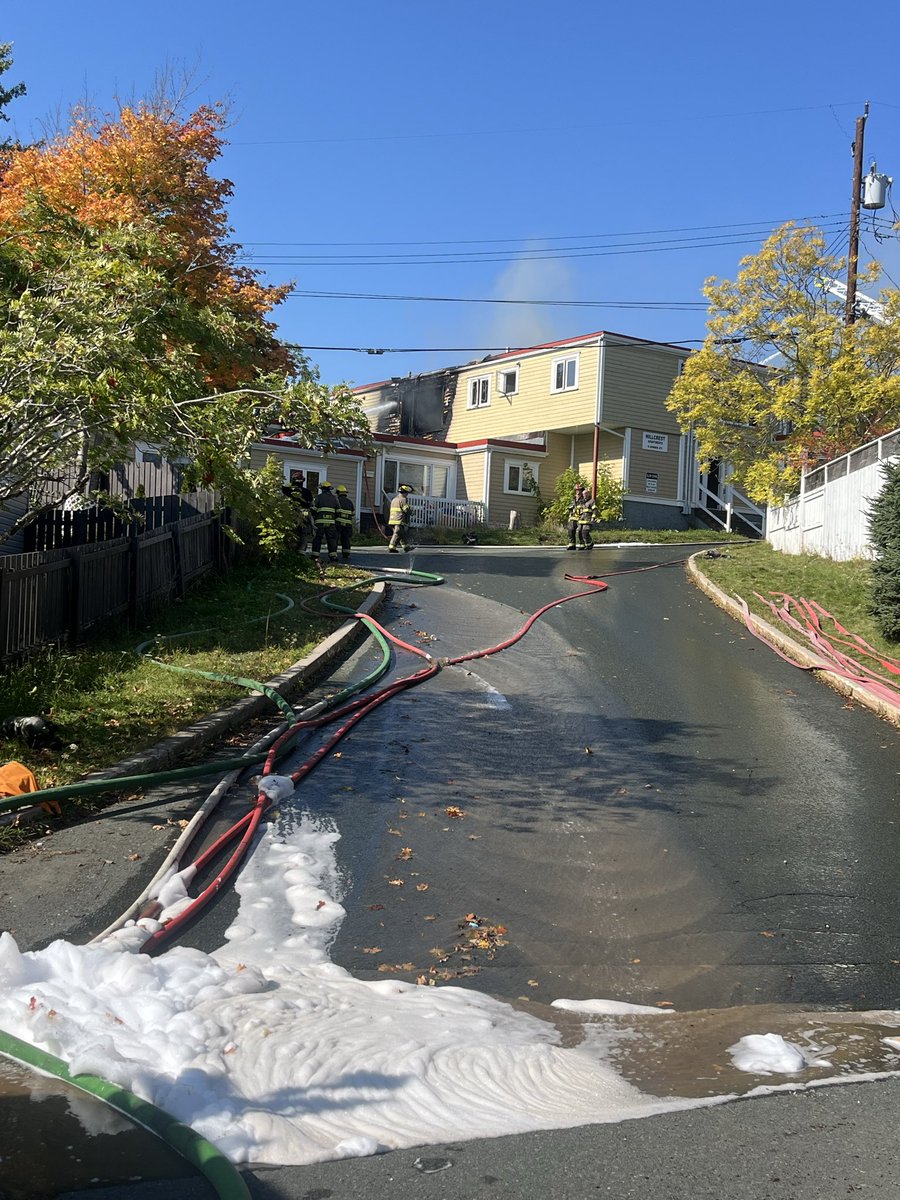 Dozens of residents have been displaced following an early morning fire here at Hillcrest Apartments. SJRFD remain on scene, battling the blaze. More tonight on <a href="/NTVNewsNL/">NTV News</a>