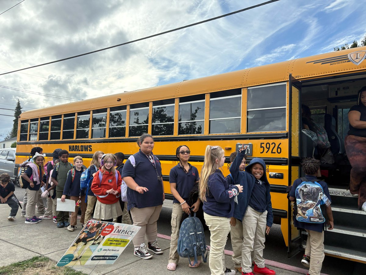 Impact_PSWA's tweet photo. Impact | Commencement Bay Elementary scholars have aced the bus line after a great day in class learning, collaborating, and playing big! https://t.co/H4Kfo3MLG1