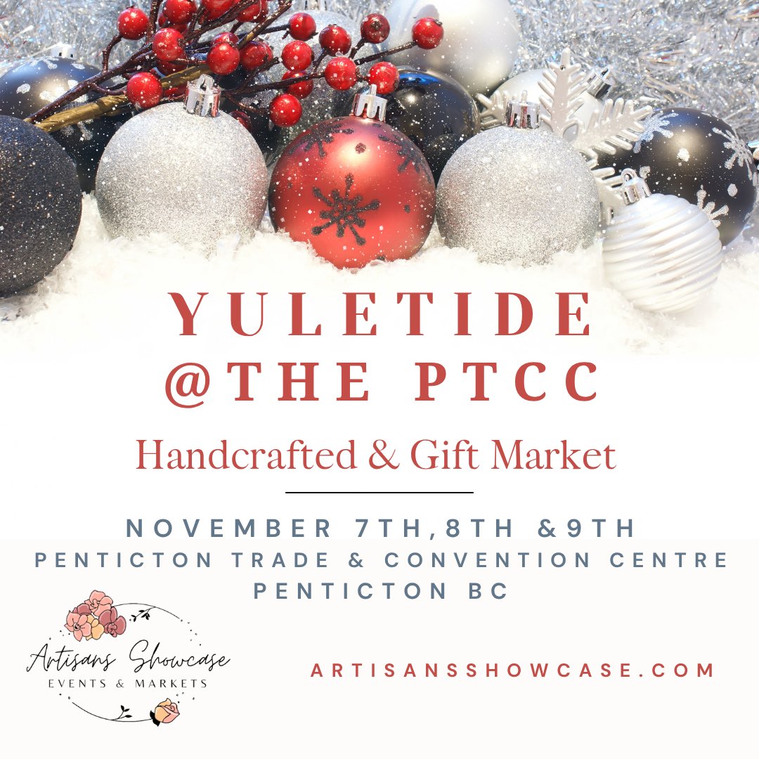thePTCC's tweet photo. 🎄 Save the Date!
 Yuletide @ The PTCC – Handcrafted &amp; Gift Market

🗓 Nov 7–9 | 📍 Penticton Trade &amp; Convention Centre
Start your holiday shopping early with local artisans!
👉 https://t.co/uTscGbRpCr

#YuletidePTCC #ShopLocal #HolidayMarket https://t.co/UCg3Zf0mfw