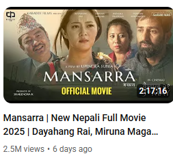 joraman100's tweet image. Watching Mansarra Movie 🎦   #NepaliCinema #Mansarra