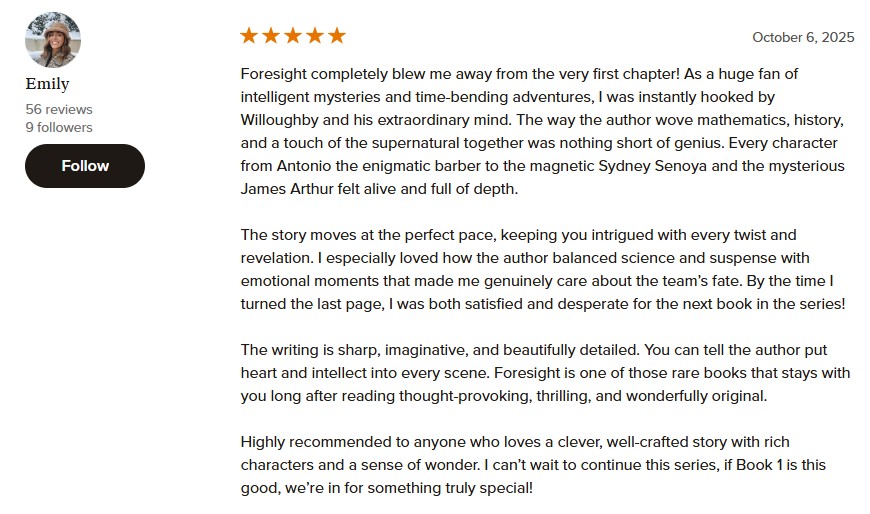 We LOVE, LOVE, LOVE our reviews and reviewers! Thanks so much, Emily, for taking the time to share your thoughts!