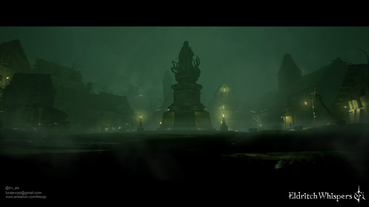 turaev_alexey's tweet image. #horror #unrealengine5 #environement #leveldesign #darkfantasy #lineart #lovecraft #innsmouth