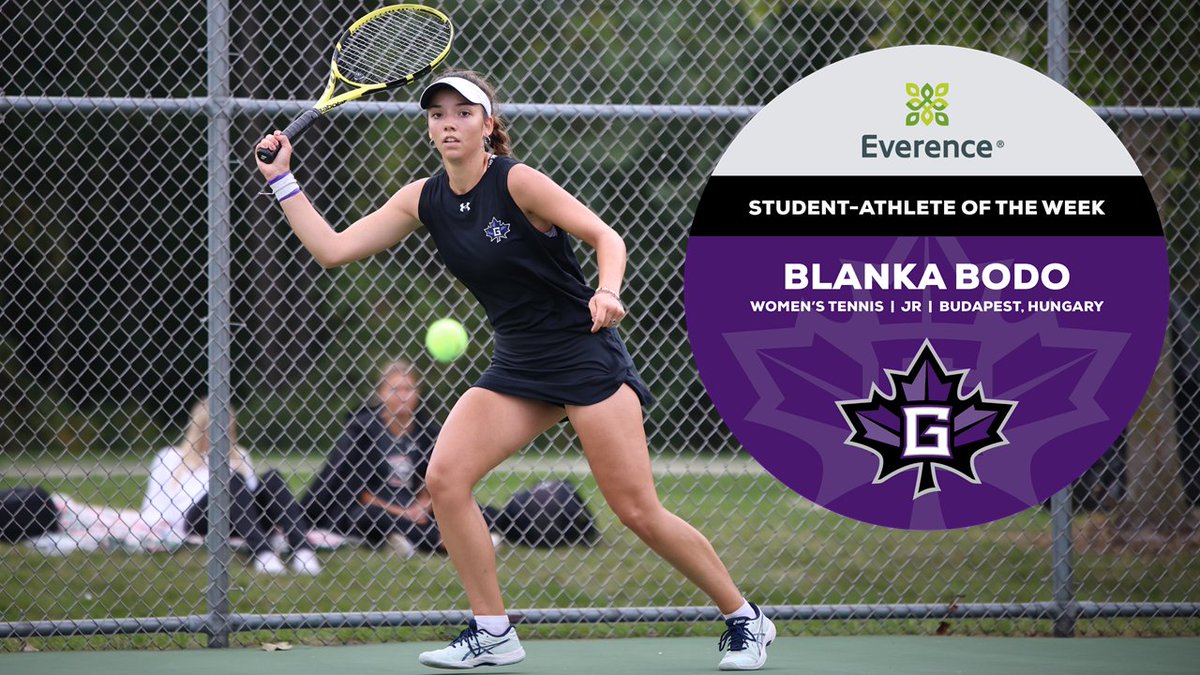 GC_MapleLeafs's tweet image. Blanka Bodo went a combined 8-0 in singles and doubles competition this week and has an overall record of 16-2 between the two this season. She is your Everence Student-Athlete of the Week!

goleafs.net/news/2025/10/7…
