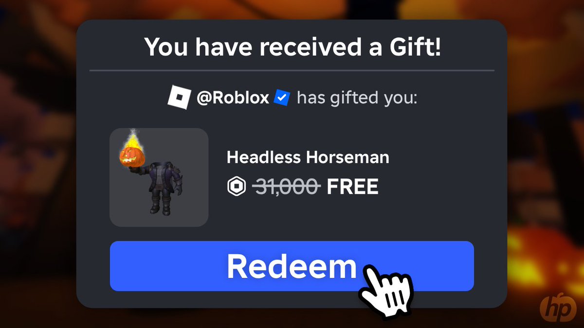 HeadlessPlug's tweet image. 🎃Roblox just made Headless FREE!🎃

🦇 Like + RT
🦇 Follow w/ Noti&apos;s On
🦇 Drop your Gamepass (R$45,000)

You&apos;ll receive the Headless in 24 hours. ⏰
Don&apos;t believe me? Try it and see 👇