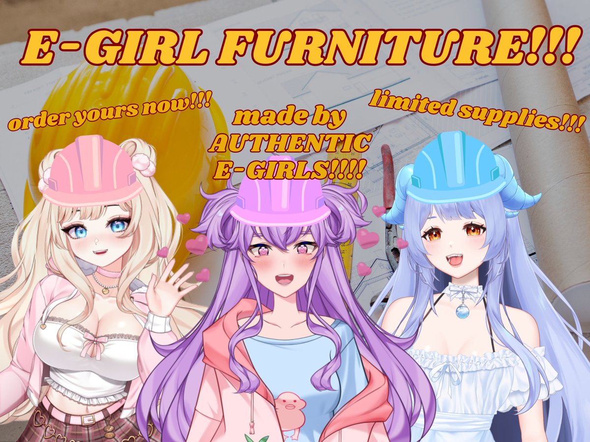 GAMER GIRLS MAKE YOUR FURNITURE????

SPECIAL GUESTS OF THE WEEK <a href="/blondedazeVT/">Blondedaze 🎀🐇</a> <a href="/HydratedWaifu/">Hydra😈💦 | ✈Twitchcon</a> are joining me today to drill you(r furniture) real good 😌

join me while i have some GAY PANIC over them before they join me!!!
🔗 IN BIO!!!