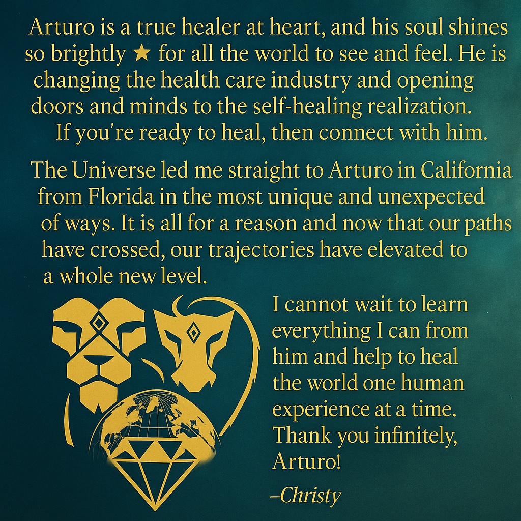 mindhealrepro's tweet image. Arturo is a true healer 💫 His soul shines so bright it pulls people across the country (literally). I was led from FL to CA & nothing’s been the same. He’s transforming health care by awakening self-healing.
#ArturoGaitan #Reprogramming #Healing #Draleon