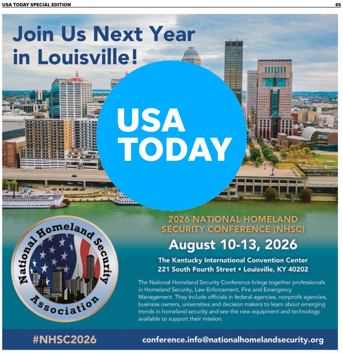 We're proud to be featured in <a href="/USATODAY/">USA TODAY</a>'s Special Homeland Security Edition! Together with our partners nationwide, we're advancing preparedness and resilience for all communities.

Find it here: usatodayspecial-va.newsmemory.com/?special=Homel…
#NHSA #EmergencyManagement #HomelandSecurity