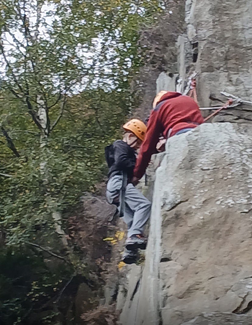 Red group went abseiling this afternoon and with teamwork and resilience they all reached their potential .