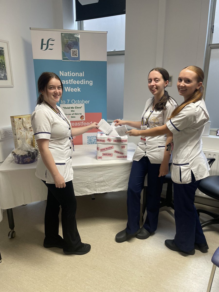 imelda_culligan's tweet image. Day 6 of NBFW 2025, our wonderful student midwives (soon to be midwives) Caoimhe, Aoife & Ciara posting their quiz questions! How lucky our families will be to have them ❤️🤱
@gra_milne12 @AnnMarieConno16
#DKIT #CPC