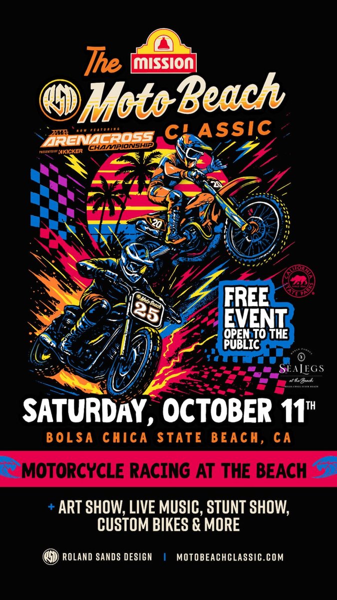 Dealernews (@dealernews) on Twitter photo Countdown to the <a href="/RolandSands/">Roland Sands Design</a> #MotoBeachClassic has begun. An action-packed day of adrenaline and entertainment is on tap. Highlights include the <a href="/KICKERaudio/">KICKER</a> #Arenacross racing, a dirt TT race with multiple classes and the <a href="/concretecowboys/">concretecowboys</a> Stunt Show.
dealernews.com/Home/post/not-… Countdown to the <a href="/RolandSands/">Roland Sands Design</a> #MotoBeachClassic has begun. An action-packed day of adrenaline and entertainment is on tap. Highlights include the <a href="/KICKERaudio/">KICKER</a> #Arenacross racing, a dirt TT race with multiple classes and the <a href="/concretecowboys/">concretecowboys</a> Stunt Show.
dealernews.com/Home/post/not-…