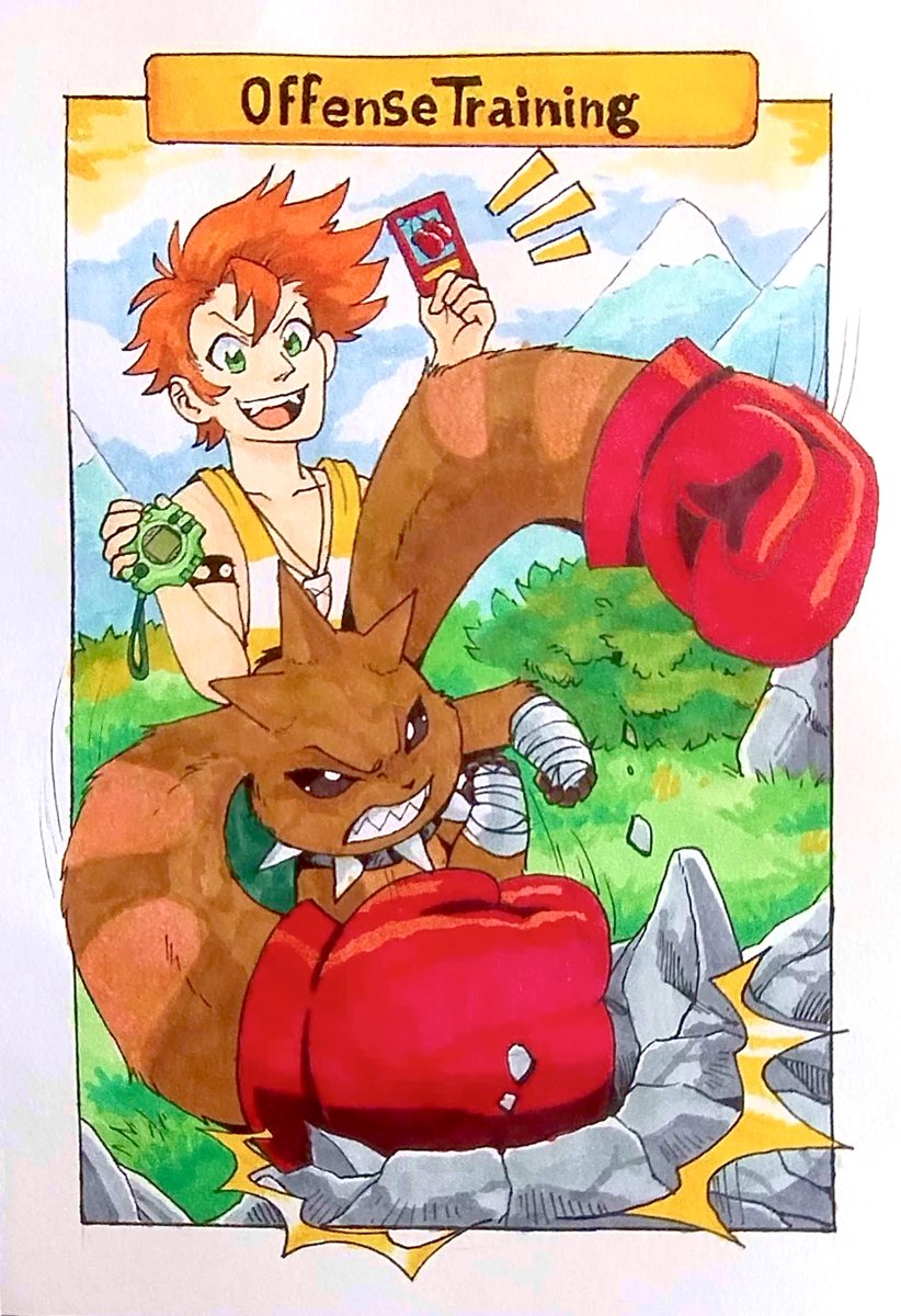 Feligriffin's tweet photo. Day 7: Training

Akira knows his lopmon isn't the strongest guy on the block, but that's okay - he's going to train his buddy until he's strong enough to not let any other big guys step on him! With a little help from Togemon via enhancement card!
#digimon #digitober #drawtober https://t.co/KVgpv6LuNg