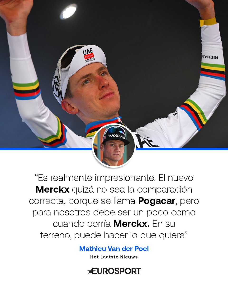 Admiración máxima de Van der Poel hacia Tadej Pogacar, comparándolo con el mismísimo Merckx ♥️