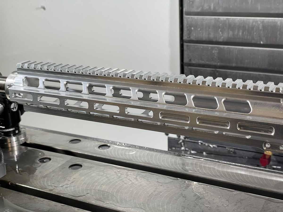 fightlite's tweet image. Hot off the press! 13” free-floating M-Lok pattern handguard for our new DFX belt fed upper! 👍🇺🇸🔥
#fightlite #beltfed #dfx #beltfedupper #madeinusa #haas #hasscnc