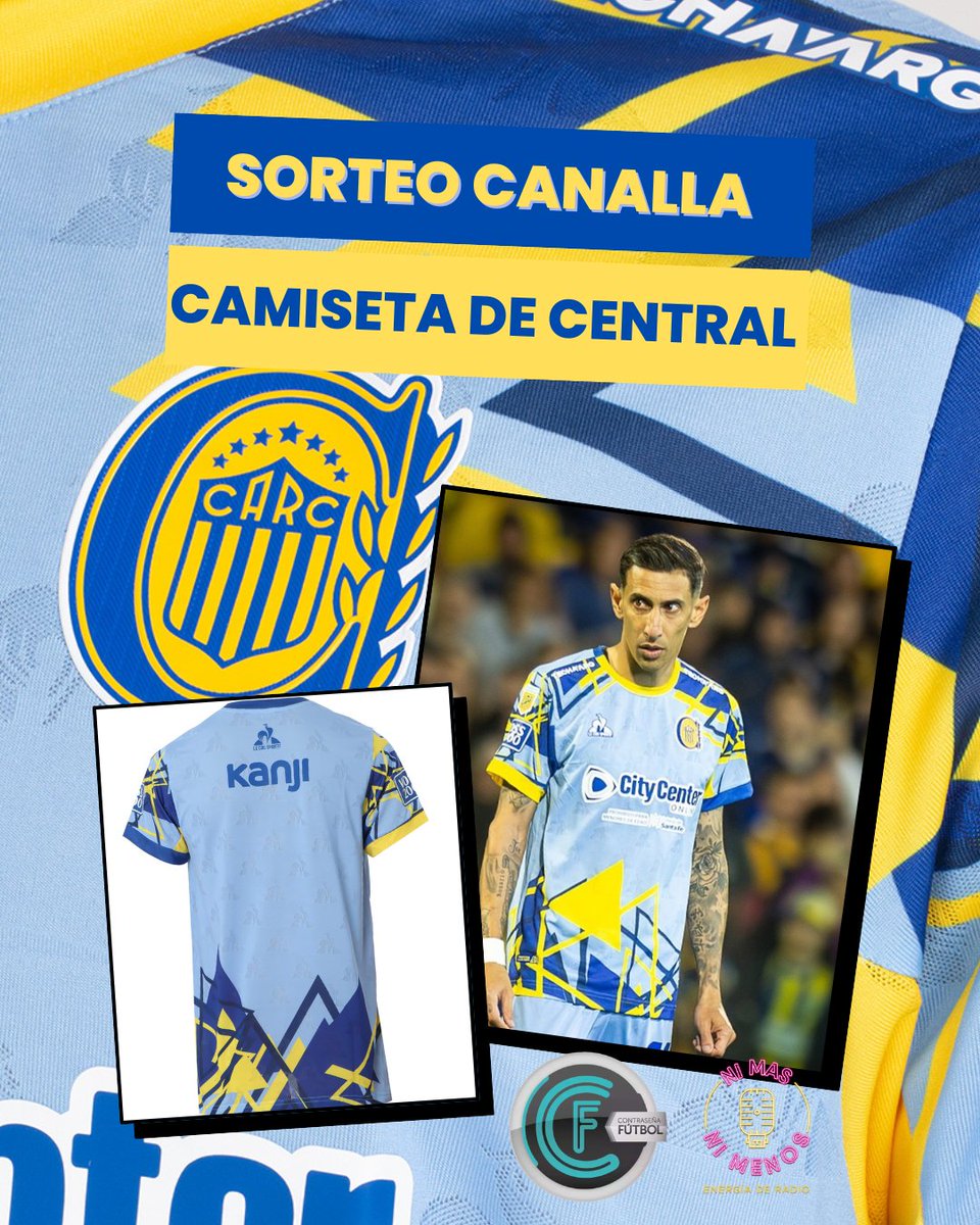 ⚠️ ¡SÚPER #SORTEO! 

👉 Sorteamos la 3era Camiseta de #Central 🔵🟡

Qué tenes que hacer para participar❓↩️

1-  Seguir a <a href="/CFutbolOk/">Contraseña: Fútbol</a> y <a href="/NiMasNiMenosOK/">Ni Mas Ni Menos</a>  😉
2-  RT al tweet
3-  Comentar con los últimos 3 del DNI

⚠️ Sorteamos el martes 11/11