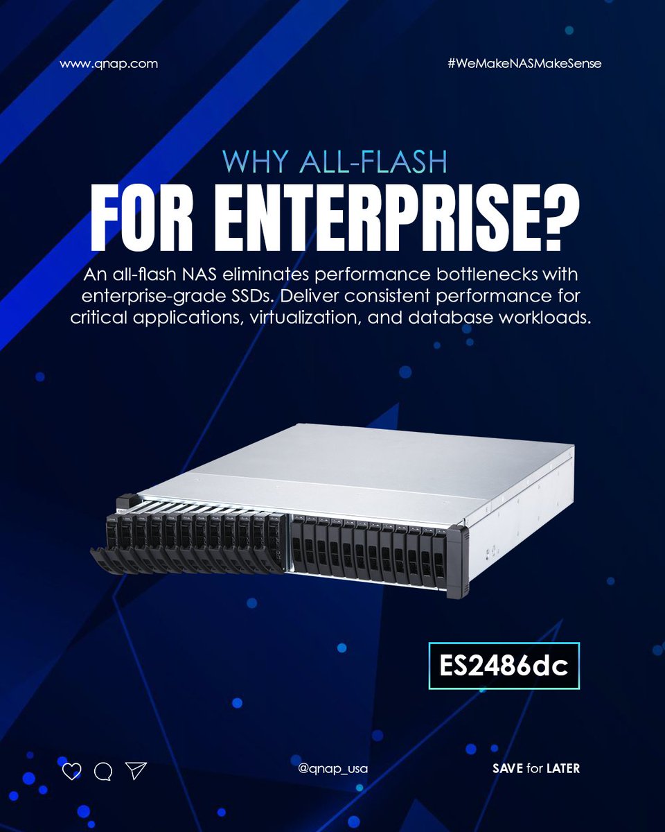 QNAP_nas's tweet image. Tech Tip Tuesday: Quiet power for loud results⚡

Fewer moving parts. Faster moving business.
That’s the All-Flash difference.

Explore enterprise-ready storage: qnap.com/en-us/solution…

#TechTipTuesday #AllFlashNAS