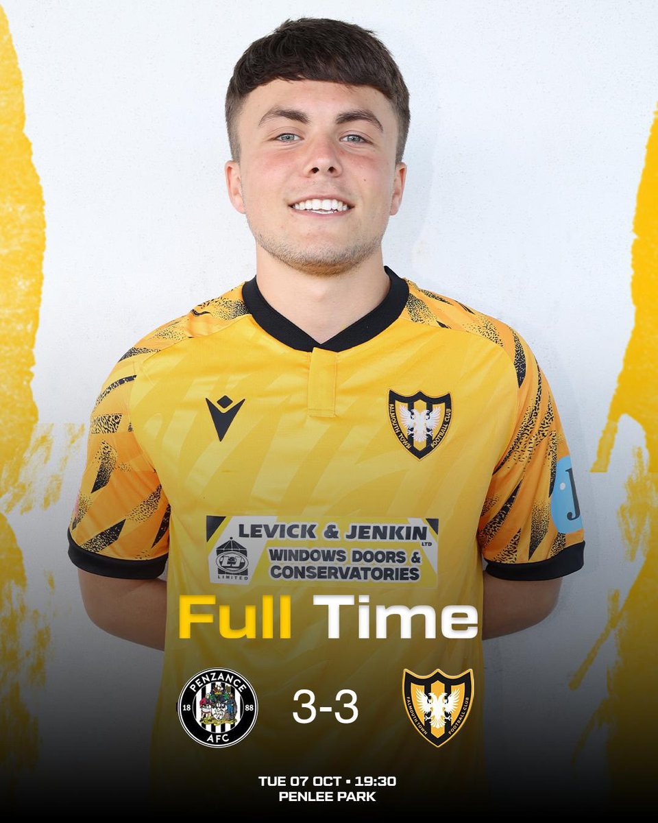 Full Time 

What a come back from the lads 🔥. Ends all square at Penlee Park. 

<a href="/aaronhicksss/">Aaron Hicks</a> ⚽️
<a href="/KianThomas17/">Kian Thomas</a> ⚽️
<a href="/ReeceCarroll21/">Reece Carroll</a> ⚽️

#FTFC