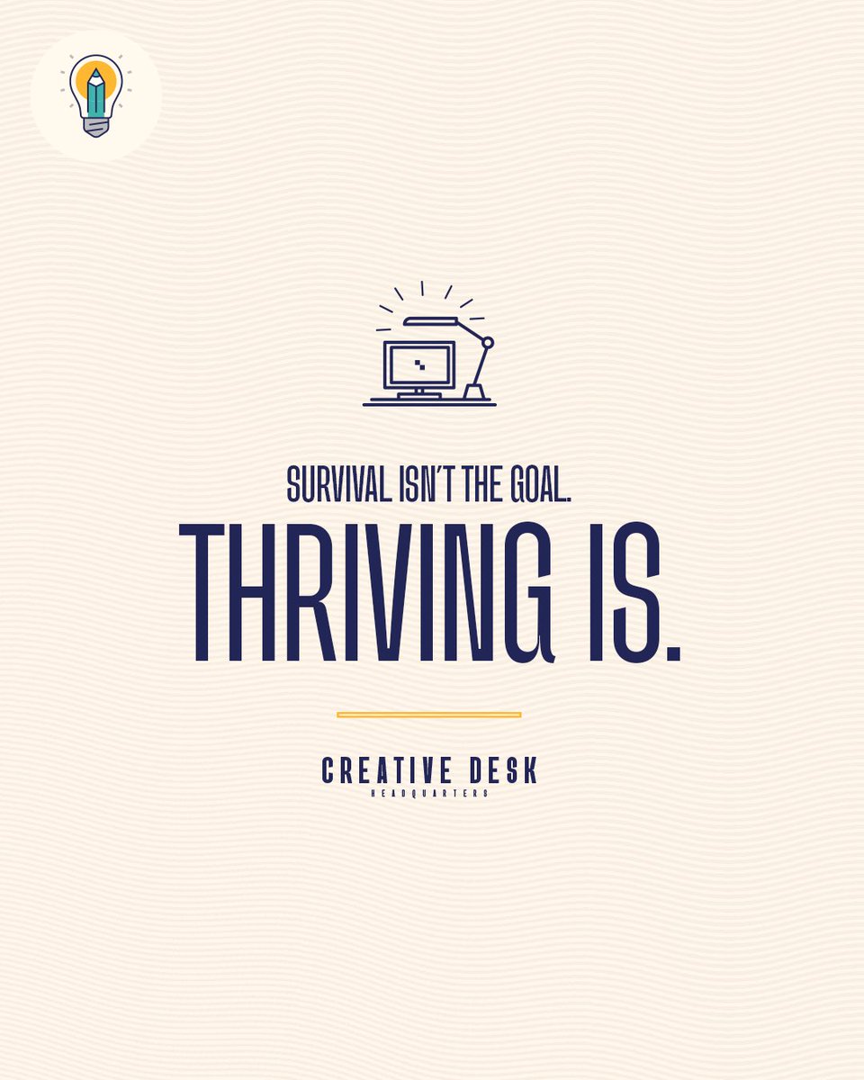 CreativeDeskPod's tweet photo. When you cultivate a culture of thriving, your people don’t just show up they level up. 

Are you creating or a part of a thriving creative department or are you just surviving?🤔🛋️

#CreativeDeskHQ https://t.co/8cs2uivL5q