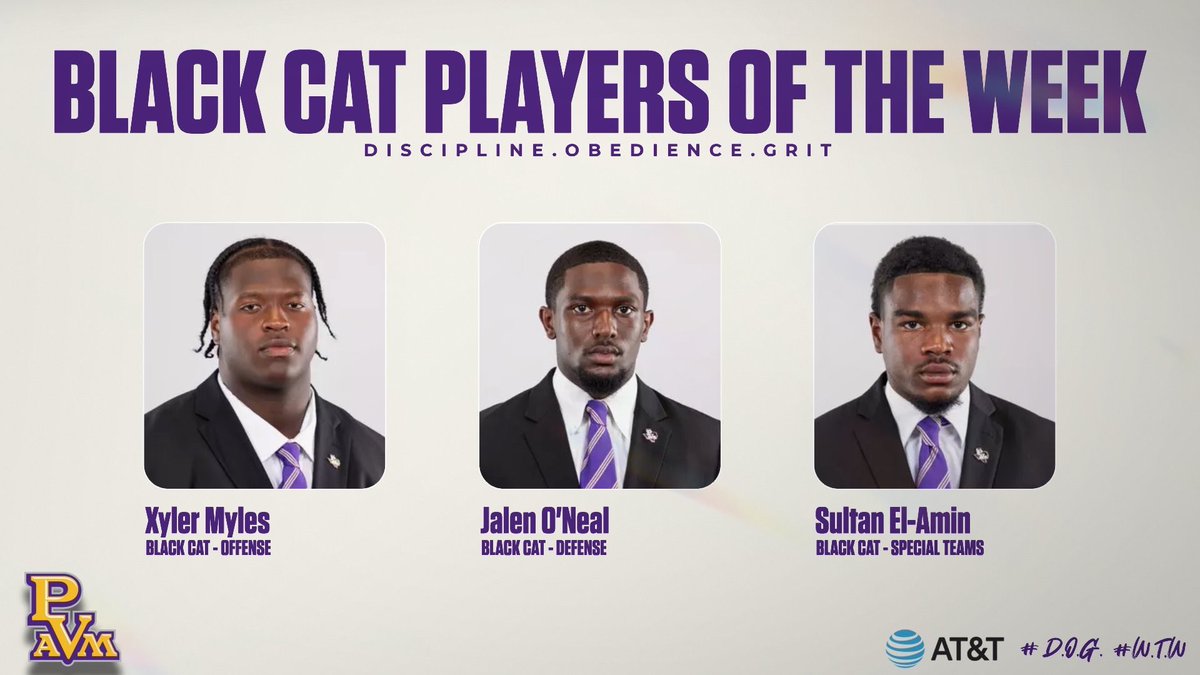Let’s congratulate the Week 6 @att POTW after a 13-12 victory over Alcorn State. 

#WOW #DOG #936Standard