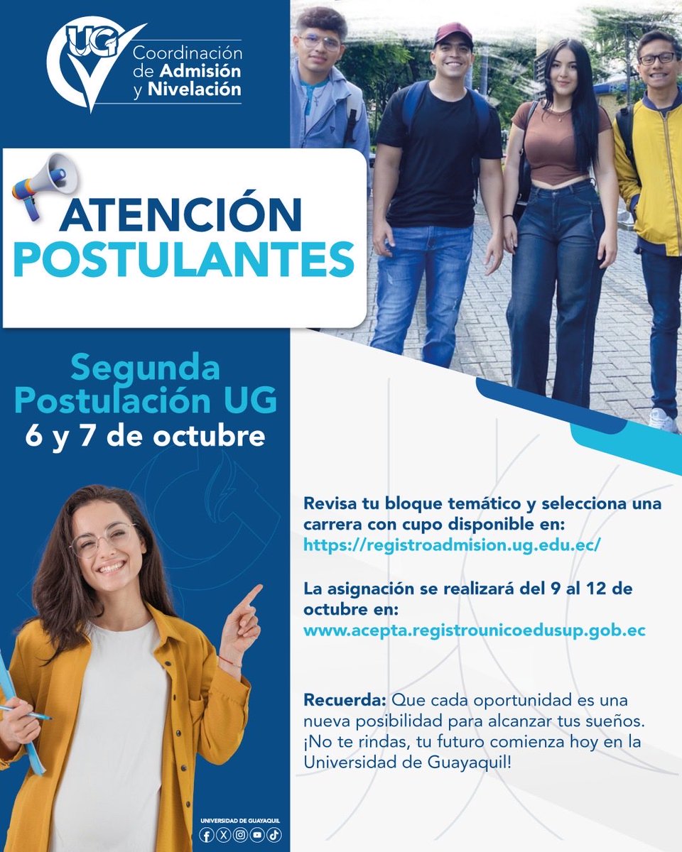 Coordinación de Admisión y Nivelación UG tweet media