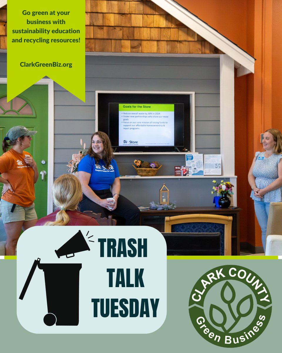Businesses that move sustainability efforts further can become certified Clark County Green Businesses. Becoming a certified Green Business can help improve operations while reducing an environmental footprint.  To learn more, check out @clarkgreenbiz  Image: @evergreenhabitat