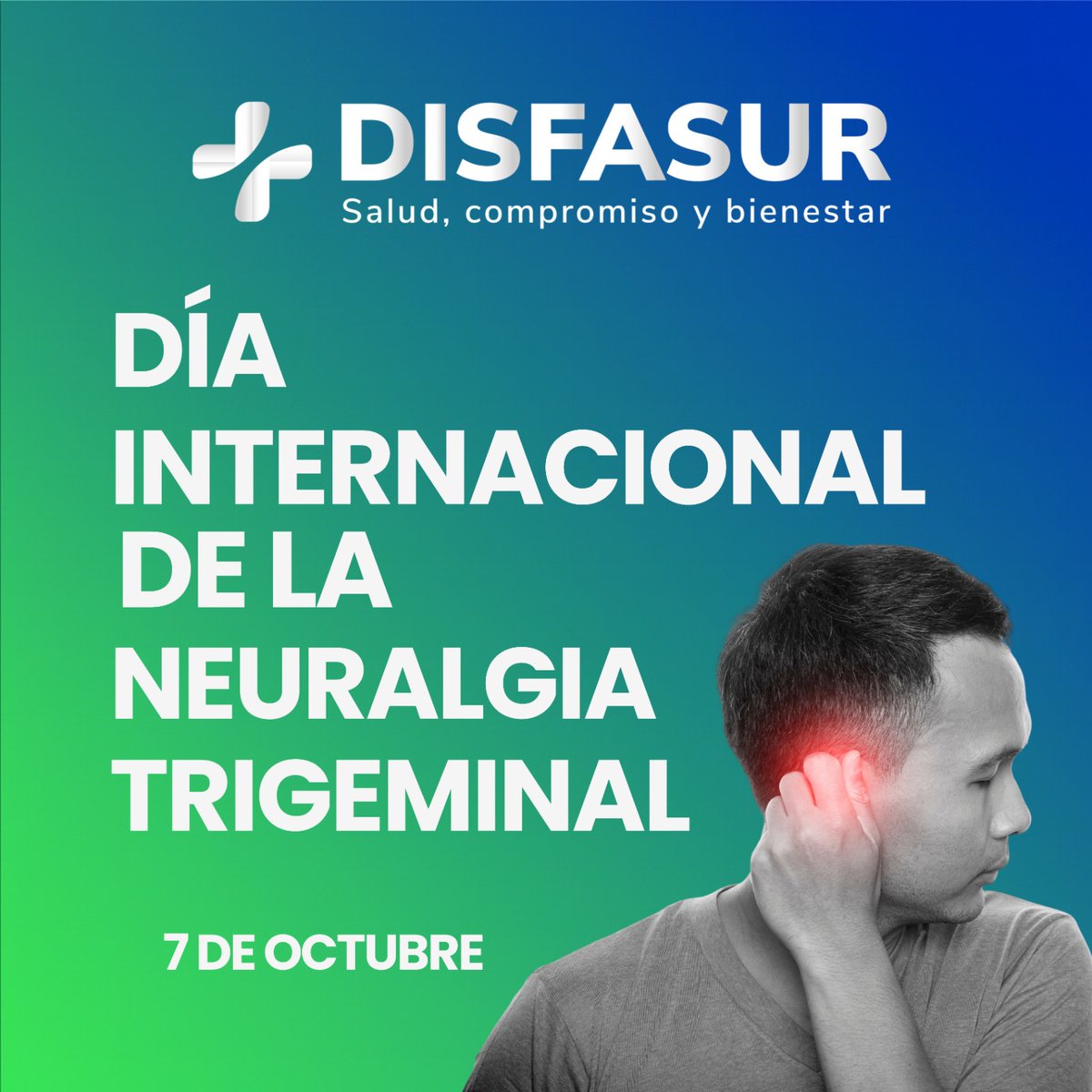 Disfasursa's tweet image. 🧠💥 Día Internacional de la Neuralgia del Trigémino

El dolor no siempre se ve, pero eso no lo hace menos real.

Visita nuestra página web:
👉 disfasur.com.ec

Salud, compromiso y bienestar.

#NeuralgiaDelTrigemino #7DeOctubre #DolorInvisible #ConcienciaNeurológica