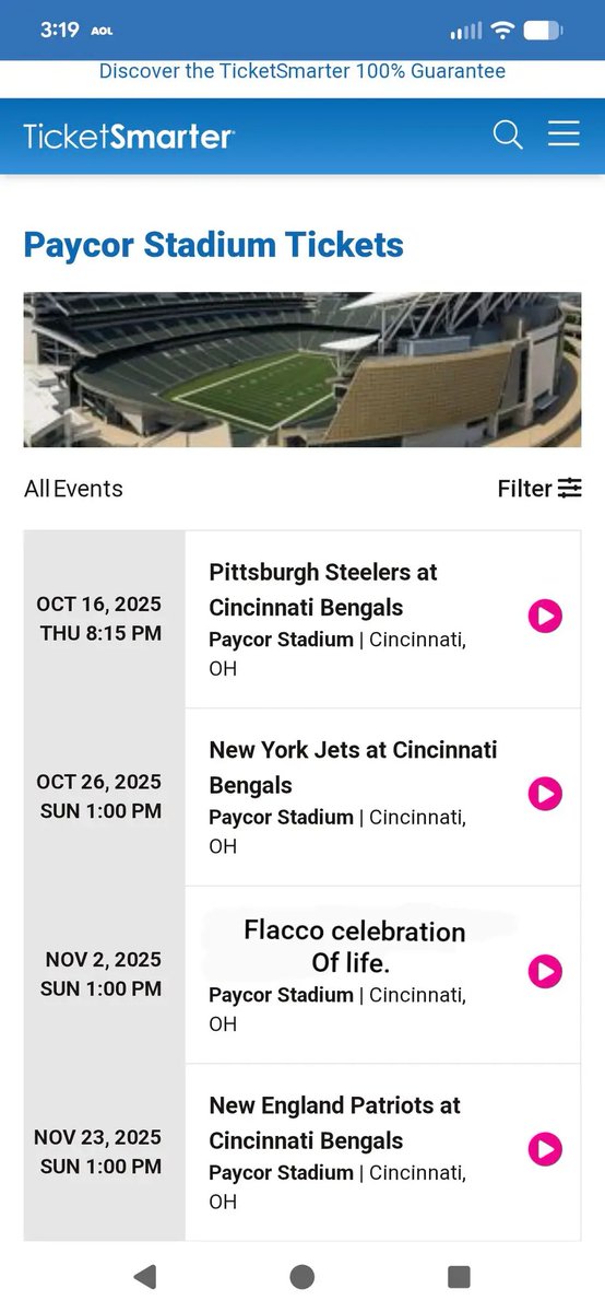 Paycor Stadium upcoming events: