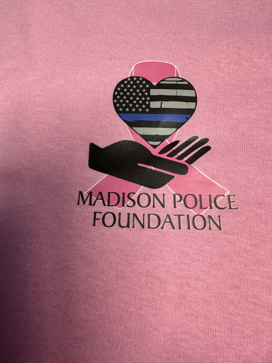 The Madison Police Foundation are selling breast cancer awareness shirts at 100 Hughes Road.  All proceeds are going to the Clearview Cancer Institute.  Sm-XL are $25, XXL $28, and XXXL $30.  Stop by and help us support this great charity and raise awareness for breast cancer!