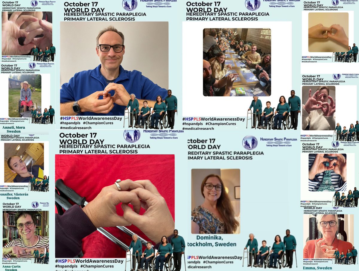 Help us mark the first HSP &amp; PLS World Day. Send your photos to share on October 17th. Photo can be you and/or others making the gesture, just the gesture, just you. We can help. Please like &amp; share these pics!
#HSPandPLS #HSPPLSWorldAwarenessDay #ChampionCures #MedicalResearch