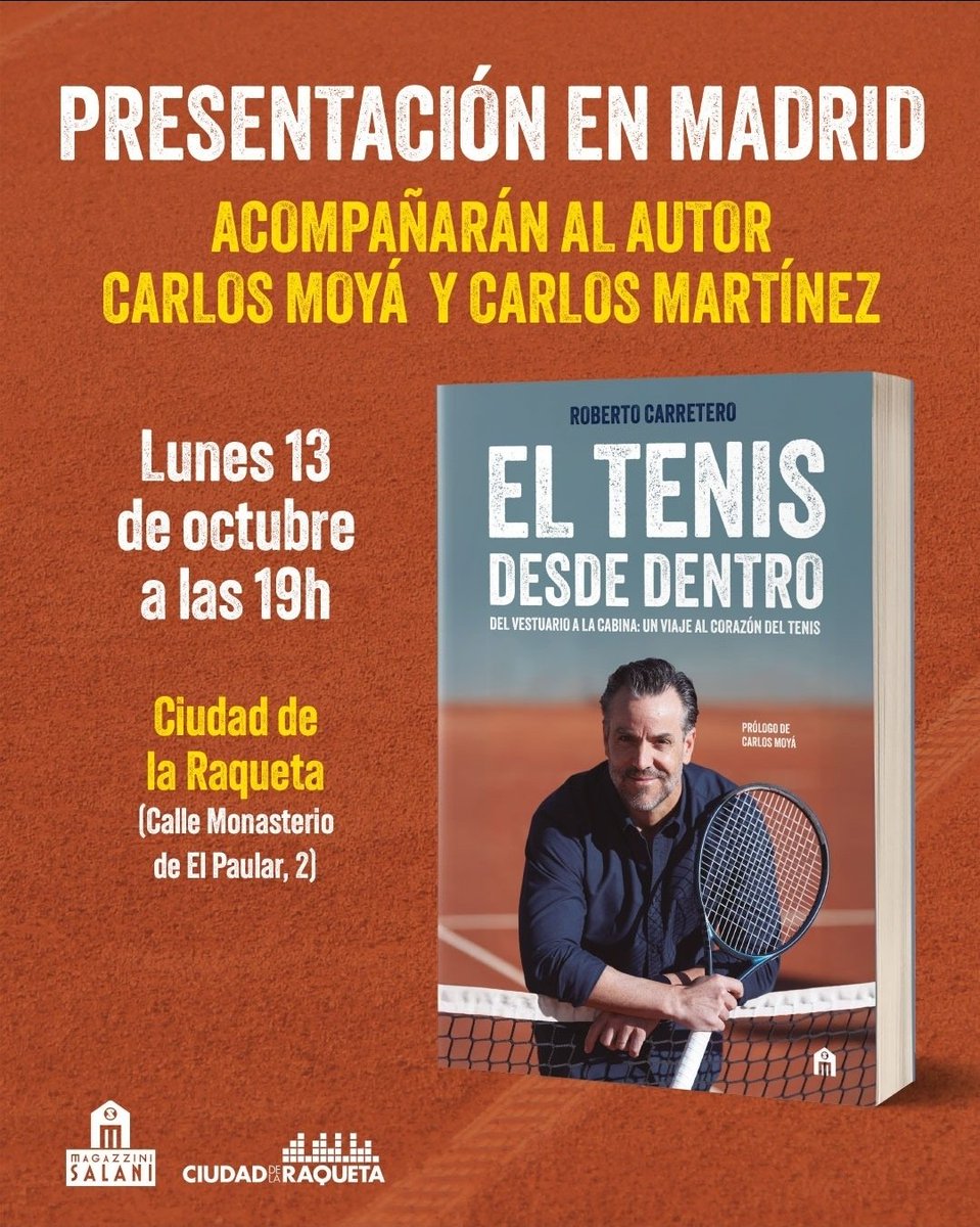 Que ilusión me hace compartir lo que he vivido sobre mi vida tenistica.  

YA A LA VENTA 📚🎾❤️ amzn.eu/d/018XT1N

Si os apetece venir a la presentación el lunes 13 a las 19:00 en Ciudad de la Raqueta Madrid, estáis invitados🙏💪

RT 🙏