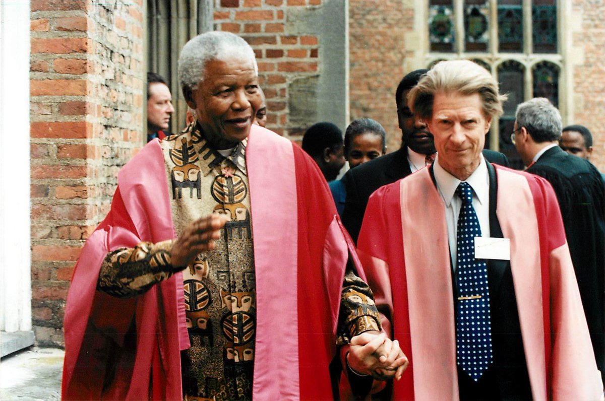 Very sad to hear of the death of the charming Sir John Gurdon, Master of Magdalene College, Cambridge, who in 2001 conferred an honorary fellowship on Nelson Mandela. At Eton, Gurdon was told he’d never make a scientist.  He went on to win the Nobel Prize for physiology.
