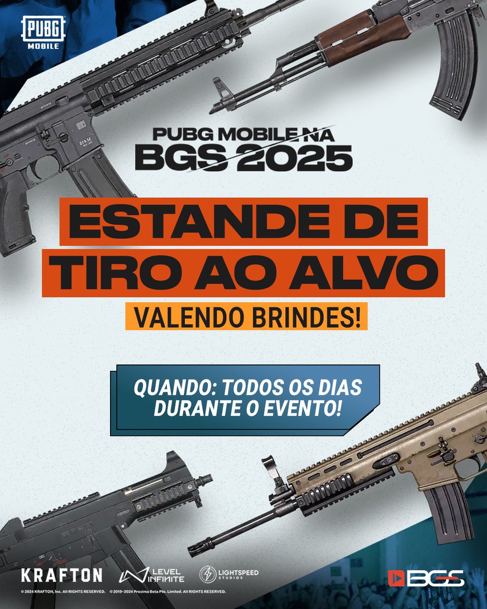 brPUBGMOBILE's tweet photo. Se liga no que estamos preparando pra essa #BGS25 🔥
E ainda dá tempo de comprar seu ingresso com desconto! Use o cupom PUBGM25 e tenha 5% de desconto! 😉
🔗https://t.co/P0ID3HR9s6
#PUBGMOBILEBR https://t.co/SYuKNXriFC