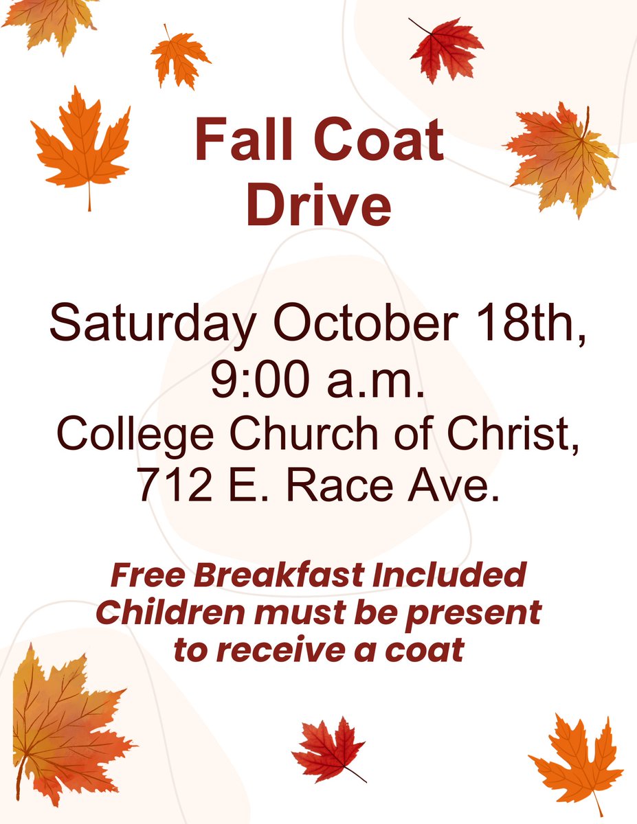 Families, do you need winter coats for your children? This is a great opportunity to make sure your children are ready for those cold, winter weather days that are sure to be ahead!