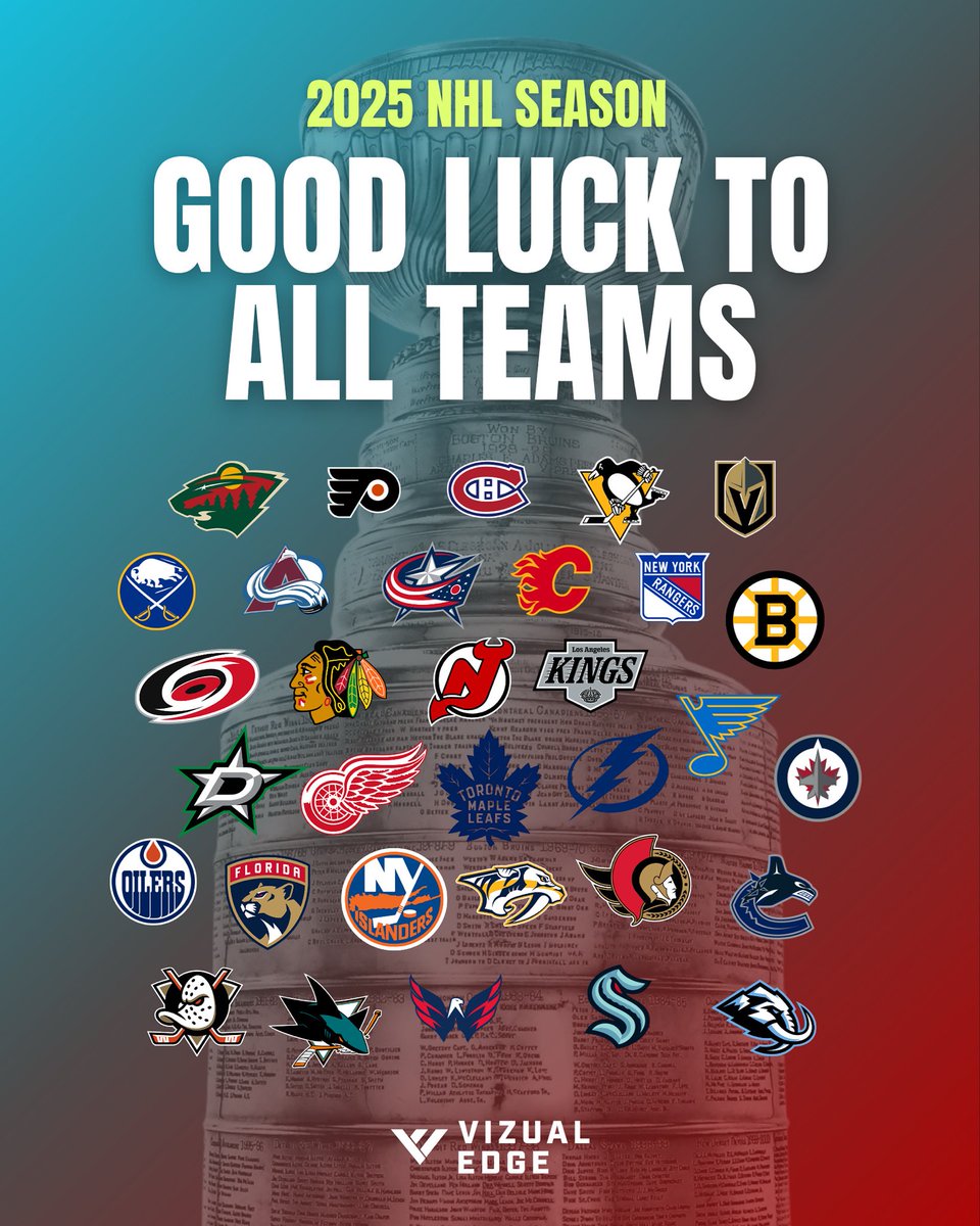 The quest for the Stanley Cup begins tonight 🏒 Best of luck to all NHL teams this season — especially those sharpening their vision and cognition with Vizual Edge. #FindYourEdge #NHL #VisionTraining #Cognition #NHLFaceOff