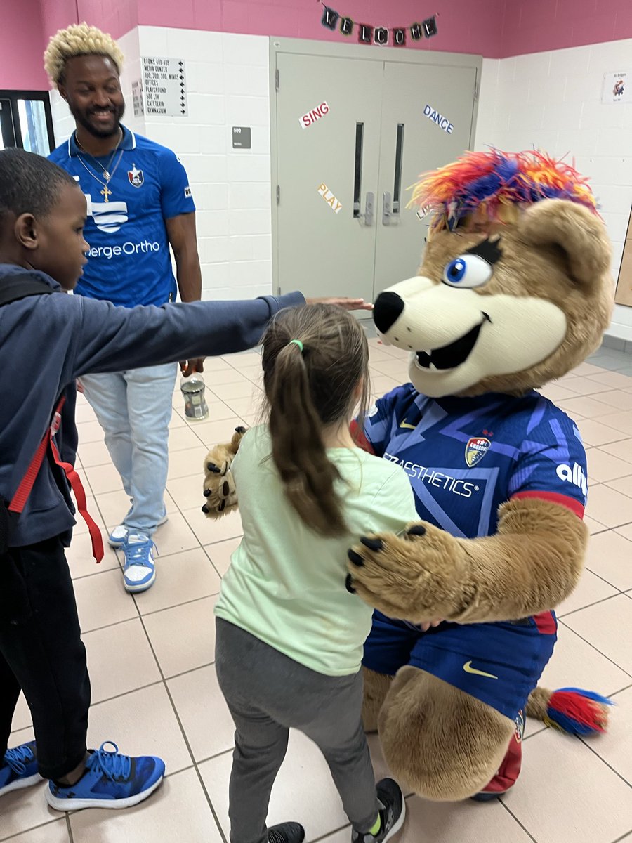 My bestie, Roary, came to visit the <a href="/NHVoyagers/">New Hope Elementary</a> today! My kids loved her, especially her fun nose! The excitement and awe was priceless! We can’t wait to see you this weekend in Courage Country! <a href="/TheNCCourage/">NC Courage</a>