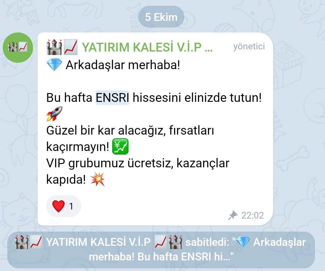 Tr4derbusra's tweet photo. VIP gurubumuzda paylaştığımız #ENSRI ve #PEKGY hissesi şu an tavana +8  +6 seviyelerini gördü Bu yükselişin sinyalini önceden paylaşmıştık sabırla bekleyenler için gerçekten güzel bir kazanç fırsatı oldu. 🔥
Daha fazlası için 
https://t.co/l77Qe2mpd0 https://t.co/yoh9IsGI28