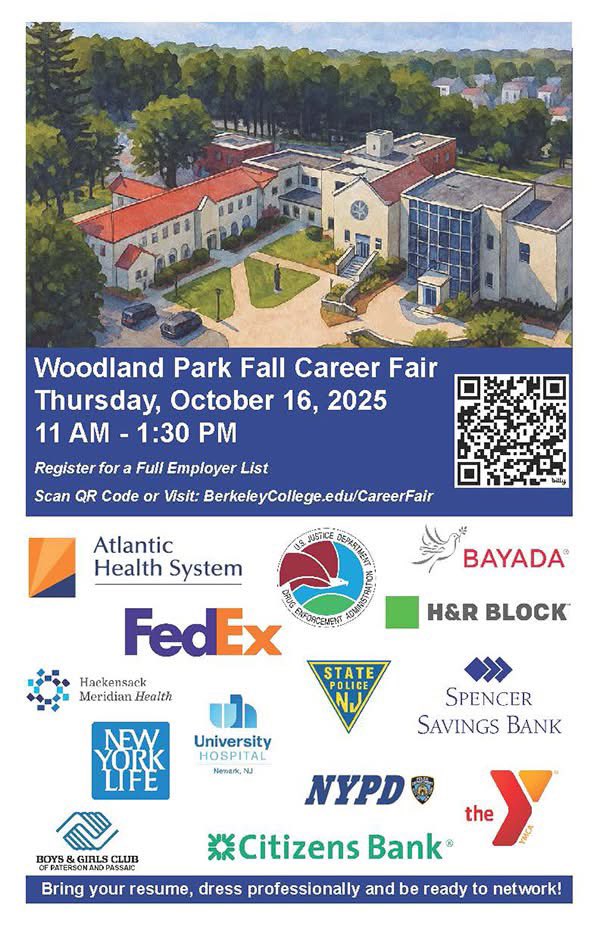 Mike_Iris's tweet photo. Meet 70+ employers at the @BerkeleyCollege Woodland Park, NJ campus for our Fall 2025 Career Fair! Thursday, October 16, from 11:00 AM to 1:30 PM. Open to students, alumni, and the public. Register here: https://t.co/zTuipKjuK0 
#CareerFair #BerkeleyAlumni #Networking https://t.co/yykABigUGz