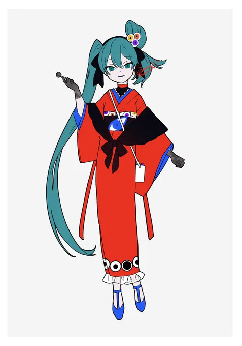 深夜のプシミクさん和装アレンジ #初音ミク