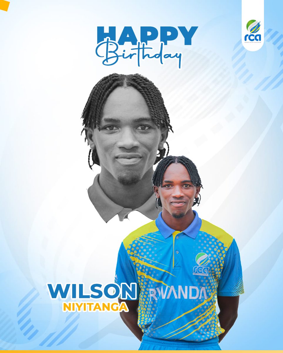 RwandaCricket's tweet photo. Cheers to another year of greatness. Happy birthday, Niyitanga Wilson! Keep shining on and off the pitch.
#RwandaCricket #CricketFamily https://t.co/t7G8XciNhv