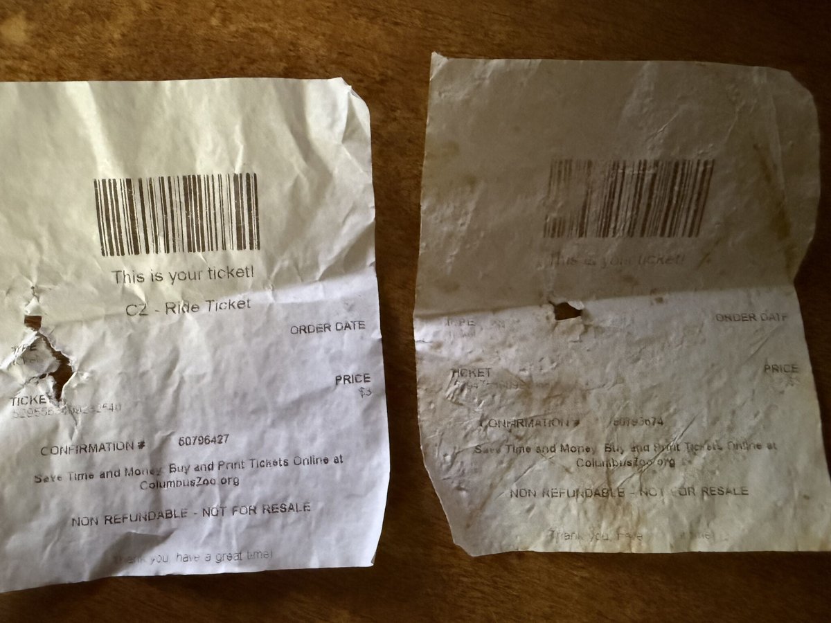KF (@d0tslash) on Twitter photo Is it trash, or is it a <a href="/ColumbusZoo/">Columbus Zoo</a> ride ticket? <a href="/legaltiger5/">Teresa McIntyre</a>, can you tell? Being gas lit about fraud, or "abuse" of memberships to get free rides is hilarious in the context of paper barcodes that staff doesn't validate, simply tossing in trash.😅😂🤣linkedin.com/posts/kevin-fi… Is it trash, or is it a <a href="/ColumbusZoo/">Columbus Zoo</a> ride ticket? <a href="/legaltiger5/">Teresa McIntyre</a>, can you tell? Being gas lit about fraud, or "abuse" of memberships to get free rides is hilarious in the context of paper barcodes that staff doesn't validate, simply tossing in trash.😅😂🤣linkedin.com/posts/kevin-fi…