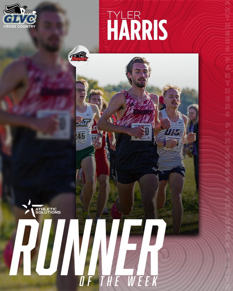 GLVCsports's tweet photo. 🏃 GLVC CROSS COUNTRY WEEKLY AWARDS

MEN'S: Tyler Harris, @drurypanthers 
WOMEN'S: Natalie Gerdes, @sbubearcats 

#CreateYourLegacy | https://t.co/J97vDK2X1c https://t.co/8yfWJDQvdS