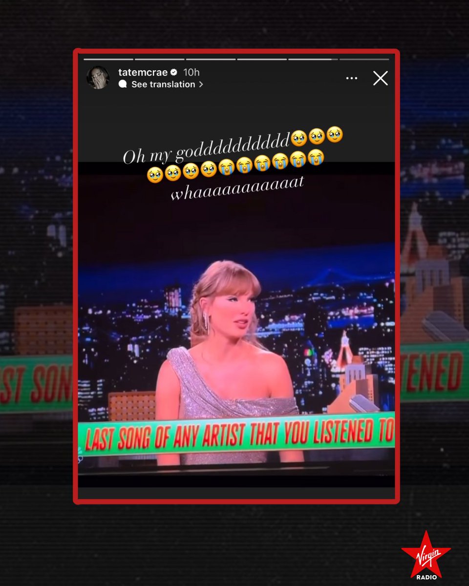 During Taylor Swift's chat with Jimmy Fallon, she shouted out Tate McRae when asked about what her current favourite song is. Taylor expressed how much she loves Tate’s new song ‘TIT FOR TAT’! 😍

📸: The Tonight Show Starring Jimmy Fallon/ Youtube, Tate McRae/ IG