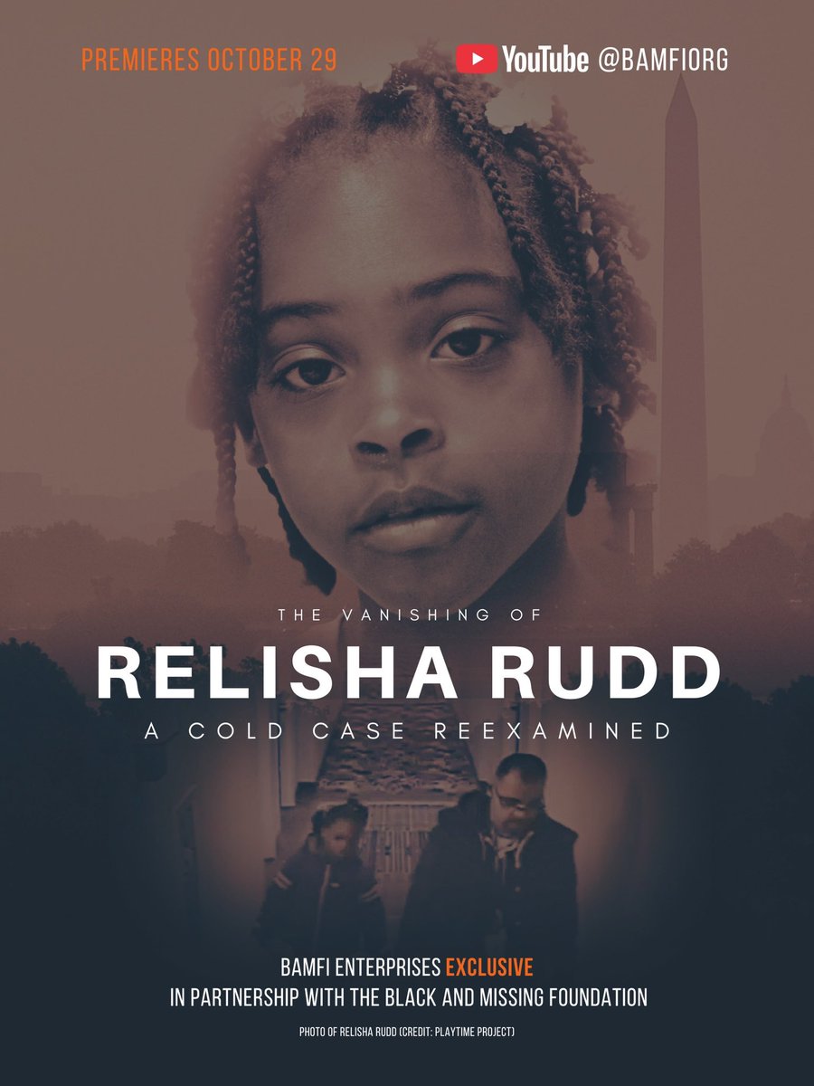 We’ve never stopped searching for #RelishaRudd.💜

She was only 8 when she vanished.
This Oct, she would be turning 20.

We’re proud to share The Vanishing of Relisha Rudd: A Cold Case Reexamined, premiering Oct 29.