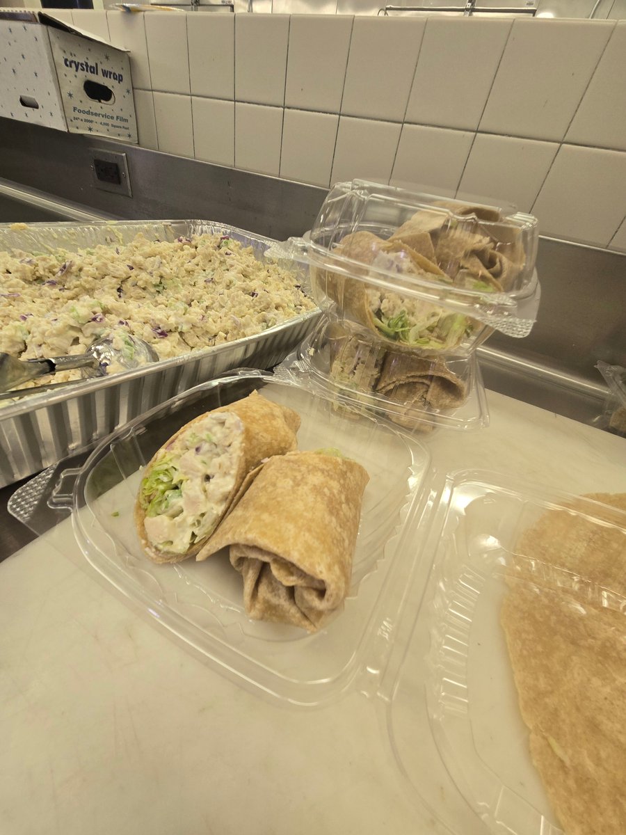 Official_BCTHS's tweet photo. Look out BCTHS, for our new homemade chicken salad for lunch! Find it in the sandwich case, available in wraps, sandwiches, or on salads. 🍽️ https://t.co/XuA9hXUIpe