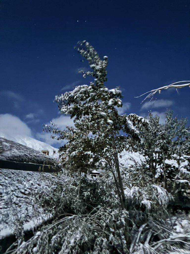 Night capture on post snowfall in Zanskar.!!!